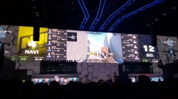 Picture taken in the middle of the match between the two teams.