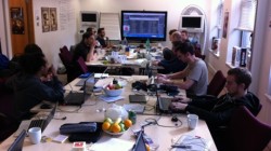 Another group photo of everyone working on their own projects.